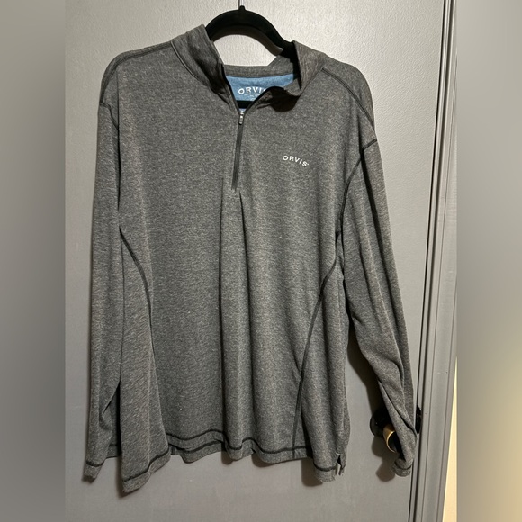 Orvis Other - Orvis Charcoal and Blue Quarter-Zip Sweater